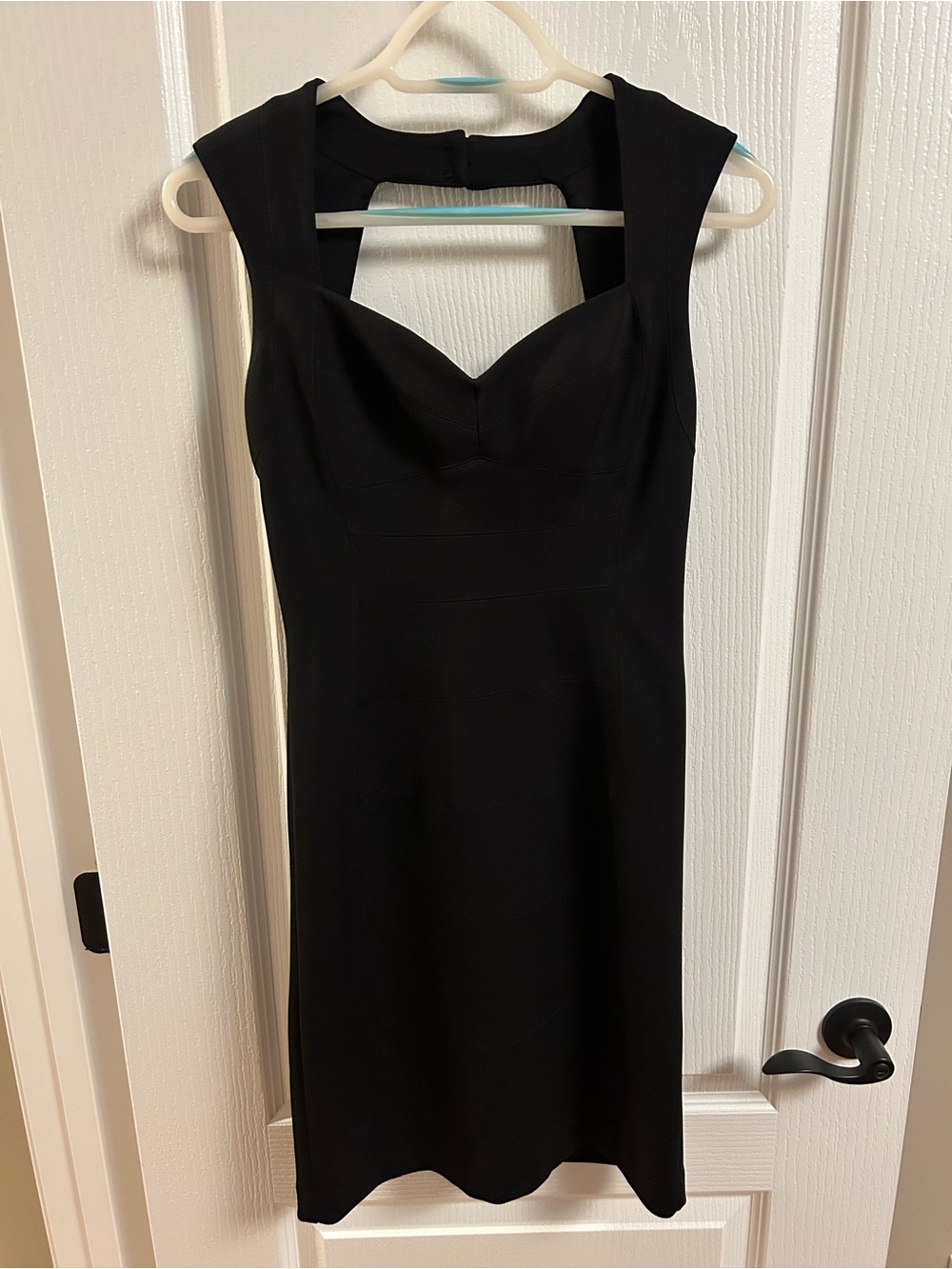 White House Black Market Black Sleeveless Midi Sheath Dress